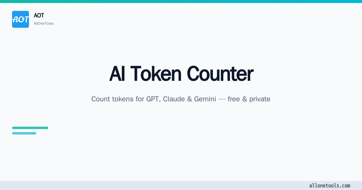 AI Token Counter — Count tokens for GPT, Claude & Gemini